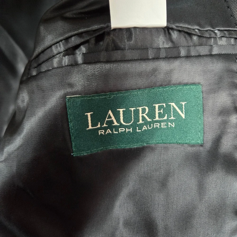 Lauren Ralph Lauren Boys Black Solid Two Button Classic Fit Blazer 16H